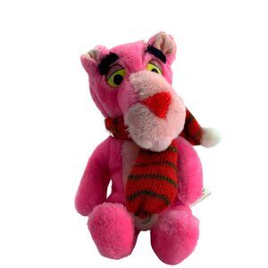 Vtg 1980 Pink Panther Plush Toy Mighty Star 12" Stuffed Animal United Artists